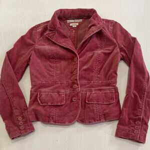 Tommy Hilfiger Y2K Style Womens Stretch Pink Velvet Blazer Tailored Jacket Sz SP